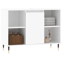 vidaXL Badschrank Hochglanz-Weiß 80x33x60 cm Holzwerkstoff