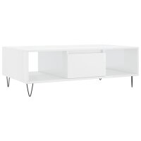 vidaXL Couchtisch Hochglanz-Wei&szlig; 104x60x35 cm Holzwerkstoff