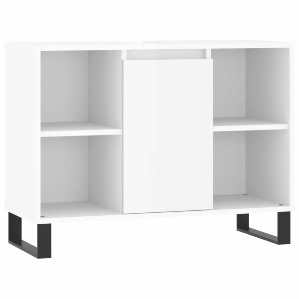 vidaXL Badschrank Hochglanz-Wei&szlig; 80x33x60 cm Holzwerkstoff