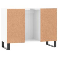 vidaXL Badschrank Hochglanz-Wei&szlig; 80x33x60 cm Holzwerkstoff