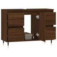 vidaXL Badschrank Braun Eichen-Optik 80x33x60 cm Holzwerkstoff