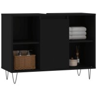 vidaXL Badschrank Schwarz 80x33x60 cm Holzwerkstoff