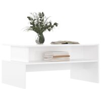 vidaXL Couchtisch Hochglanz-Wei&szlig; 90x55x42,5 cm Holzwerkstoff