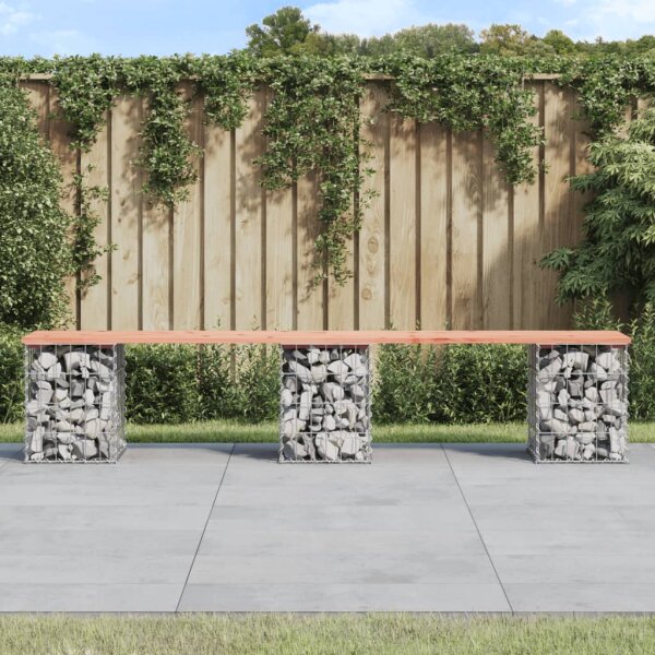 vidaXL Gartenbank aus Gabionen 203x31x42 cm Massivholz Douglasie