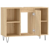 vidaXL Badschrank Sonoma-Eiche 80x33x60 cm Holzwerkstoff