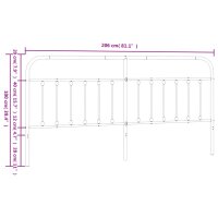 vidaXL Kopfteil Metall Schwarz 200 cm