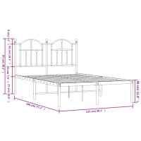 vidaXL Bettgestell mit Kopfteil Metall Wei&szlig; 120x190 cm