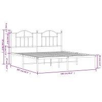 vidaXL Bettgestell mit Kopfteil Metall Wei&szlig; 160x200 cm