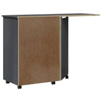 vidaXL Rollschrank mit Schreibtisch MOSS Grau Massivholz Kiefer