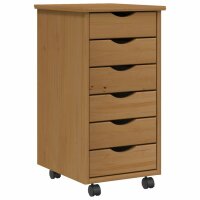 vidaXL Rollschrank mit Schubladen MOSS Honigbraun...