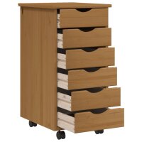 vidaXL Rollschrank mit Schubladen MOSS Honigbraun Massivholz Kiefer