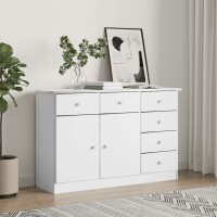 vidaXL Sideboard ALTA Weiß 112x35x73 cm Massivholz...