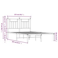 vidaXL Bettgestell mit Kopfteil Metall Schwarz 120x200 cm