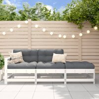 vidaXL 3-tlg. Garten-Lounge-Set mit Kissen Weiß...