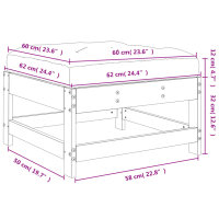 vidaXL Gartenhocker mit Kissen Honigbraun Massivholz Kiefer