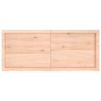 vidaXL Wandregal 120x50x6 cm Massivholz Eiche Unbehandelt