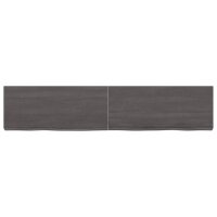 vidaXL Wandregal Dunkelgrau 140x30x6 cm Massivholz Eiche...