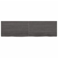 vidaXL Wandregal Dunkelgrau 140x40x6 cm Massivholz Eiche...