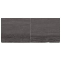 vidaXL Wandregal Dunkelgrau 140x60x6 cm Massivholz Eiche...