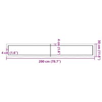 vidaXL Wandregal Dunkelgrau 200x30x6 cm Massivholz Eiche Behandelt