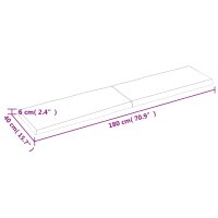 vidaXL Tischplatte Hellbraun 180x40x6cm Eichenholz Behandelt Baumkante