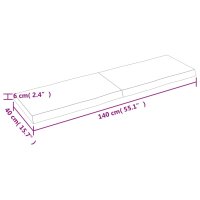 vidaXL Tischplatte Dunkelgrau 140x40x6 cm Eichenholz mit Baumkante