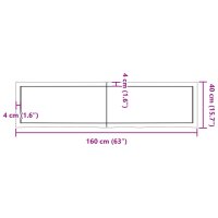 vidaXL Tischplatte Dunkelgrau 160x40x4 cm Eichenholz mit Baumkante