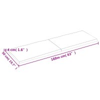 vidaXL Tischplatte Dunkelgrau 160x50x4 cm Eichenholz mit Baumkante