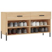 vidaXL Schuhbank Sonoma-Eiche 102x35x55 cm Holzwerkstoff