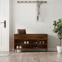 vidaXL Schuhbank Braun Eichen-Optik 102x35x55 cm...