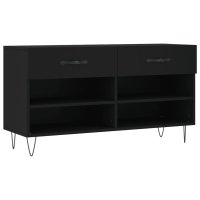vidaXL Schuhbank Schwarz 102x35x55 cm Holzwerkstoff