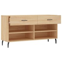 vidaXL Schuhbank Sonoma-Eiche 102x35x55 cm Holzwerkstoff