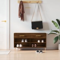 vidaXL Schuhbank Braun Eichen-Optik 102x35x55 cm...