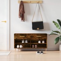 vidaXL Schuhbank Räuchereiche 102x35x55 cm...