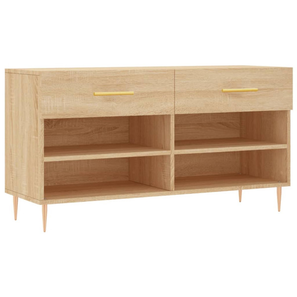 vidaXL Schuhbank Sonoma-Eiche 102x35x55 cm Holzwerkstoff