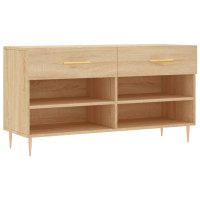 vidaXL Schuhbank Sonoma-Eiche 102x35x55 cm Holzwerkstoff