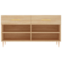 vidaXL Schuhbank Sonoma-Eiche 102x35x55 cm Holzwerkstoff