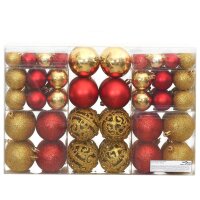 vidaXL Weihnachtskugeln 100 Stk. Golden und Weinrot 3 / 4 / 6 cm