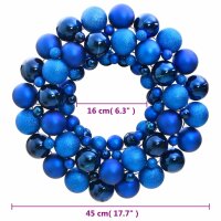 vidaXL Weihnachtskranz Blau 45 cm Polystyrol