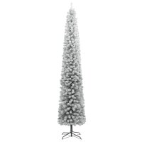 vidaXL Weihnachtsbaum Schlank mit St&auml;nder Beschneit 270 cm PVC