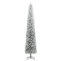 vidaXL Weihnachtsbaum Schlank mit St&auml;nder Beschneit 300 cm PVC