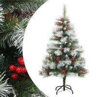 vidaXL K&uuml;nstlicher Weihnachtsbaum Klappbar mit Zapfen &amp; Beeren 120 cm