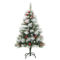 vidaXL K&uuml;nstlicher Weihnachtsbaum Klappbar mit Zapfen &amp; Beeren 150 cm