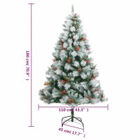 vidaXL K&uuml;nstlicher Weihnachtsbaum Klappbar mit Zapfen &amp; Beeren 180 cm