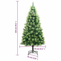 vidaXL K&uuml;nstlicher Weihnachtsbaum Klappbar mit St&auml;nder 150 cm