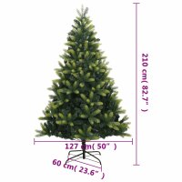 vidaXL K&uuml;nstlicher Weihnachtsbaum Klappbar mit St&auml;nder 210 cm