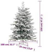 vidaXL K&uuml;nstlicher Weihnachtsbaum Klappbar Beschneit 150 cm