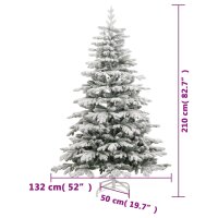 vidaXL K&uuml;nstlicher Weihnachtsbaum Klappbar Beschneit 210 cm