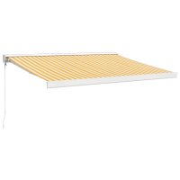 vidaXL Markise Einziehbar Gelb und Weiß 3,5x2,5 m...