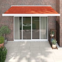 vidaXL Markise Einziehbar Orange und Braun 3,5x2,5 m...